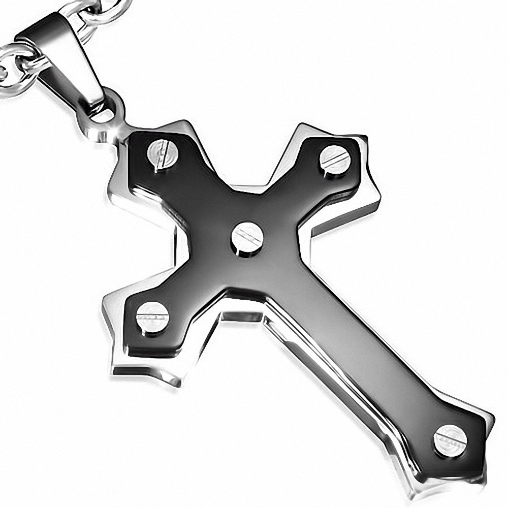 Pendentif homme croix noire