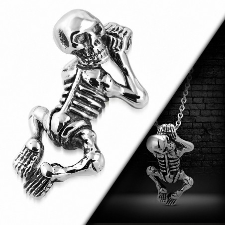 Pendentif homme biker squelette