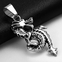 Pendentif homme biker dragon de feu