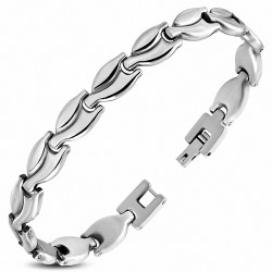 Bracelet homme en acier maillons fantaisie ovales