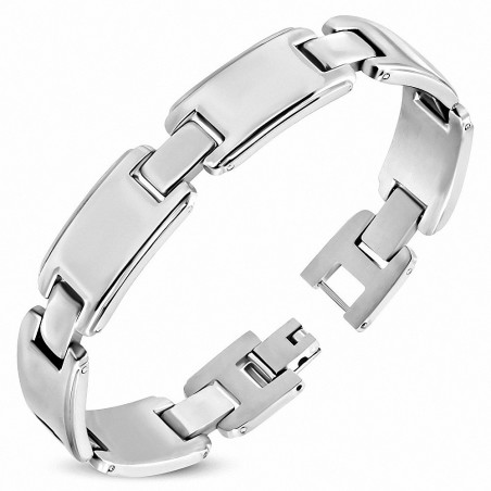 Bracelet pour hommes en acier gravable maillons panthère