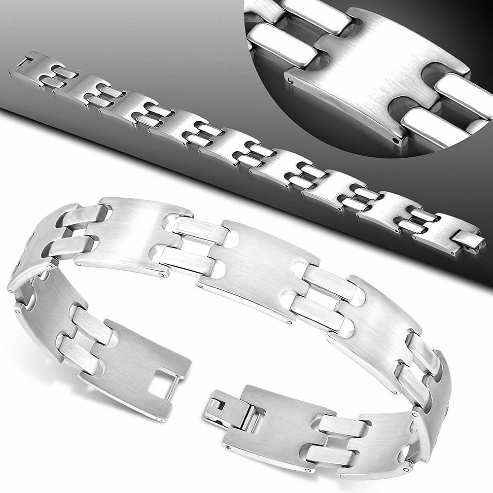 Bracelet hommes en acier finition matte