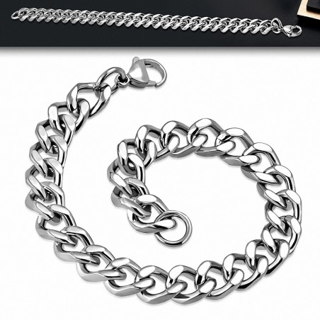 Bracelet homme en acier maille cubaine