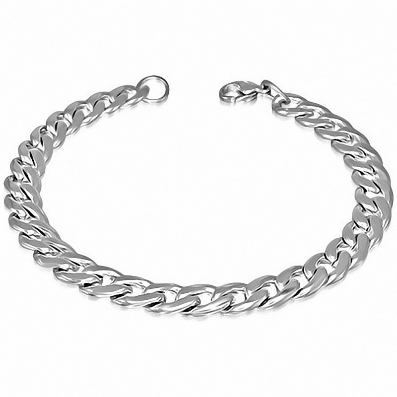 Bracelet homme acier maille cubaine largeur 7 mm