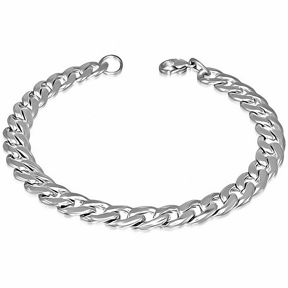 Bracelet homme acier maille cubaine largeur 7 mm