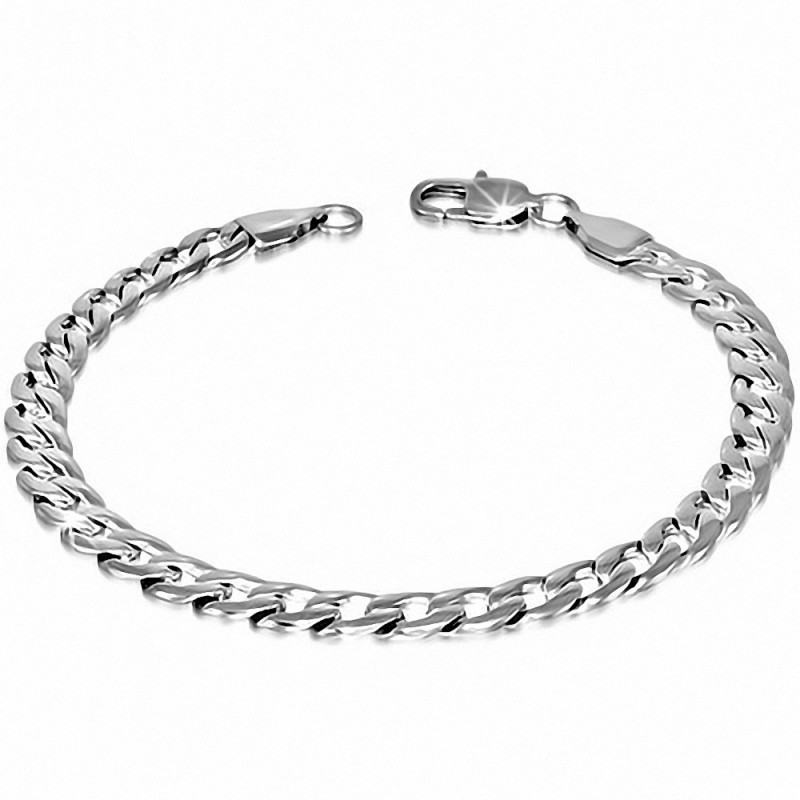 Bracelet homme acier maille cubaine largeur 6 mm