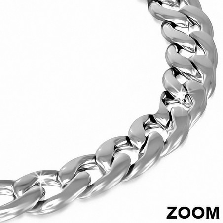 Bracelet homme en acier maille cubaine largeur 7 mm