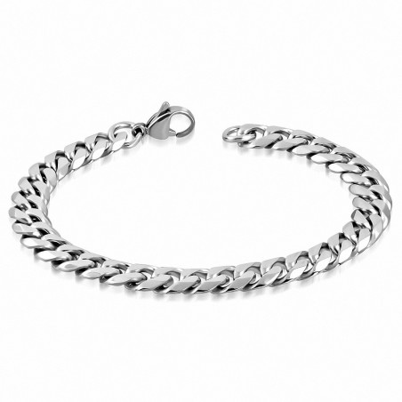 Bracelet homme en acier maille cubaine largeur 9 mm