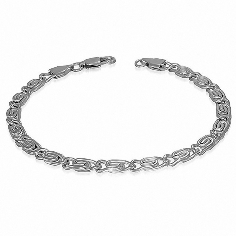 Bracelet homme acier maillons chaine largeur 5 mm