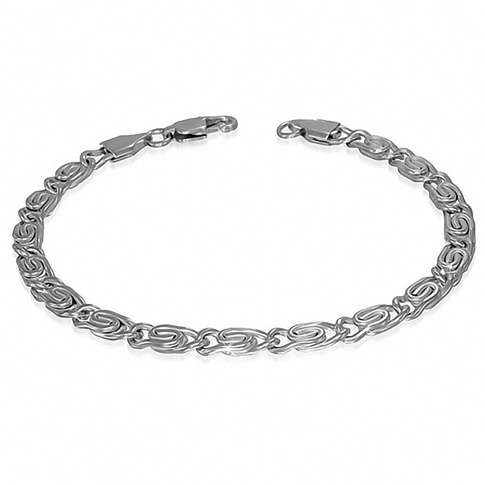 Bracelet homme acier maillons chaine largeur 5 mm