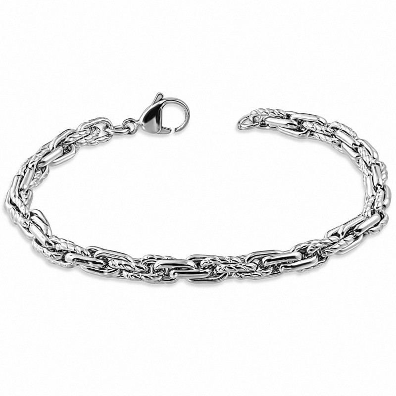 Bracelet homme acier corde torsadée