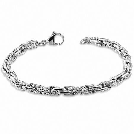 Bracelet homme acier corde torsadée