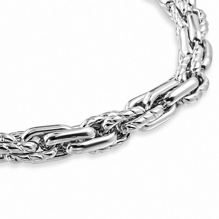 Bracelet homme acier corde torsadée