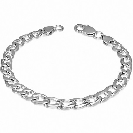 Bracelet homme acier maille cubaine largeur 7