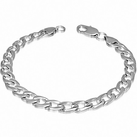 Bracelet homme acier maille cubaine largeur 7