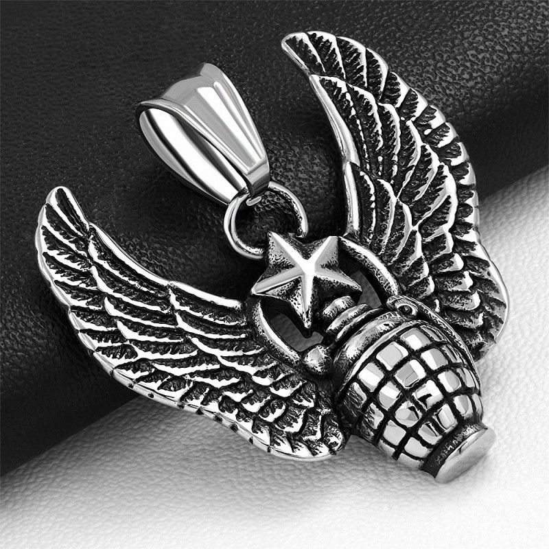 Pendentif homme grenade avec aigle