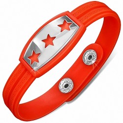 Bracelet homme watch caoutchouc orange trois étoiles