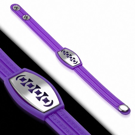 Bracelet homme watch caoutchouc violet géométrique