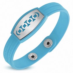 Bracelet homme watch caoutchouc bleu clair géométrique