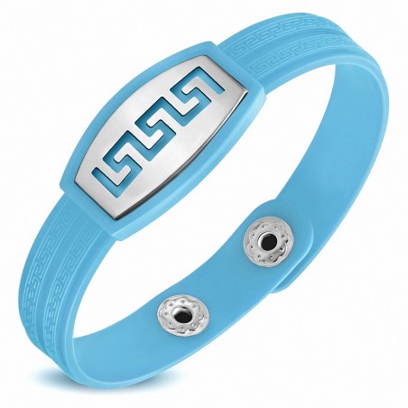 Bracelet homme watch caoutchouc bleu clair labyrinthe