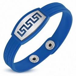 Bracelet homme watch caoutchouc bleu labyrinthe