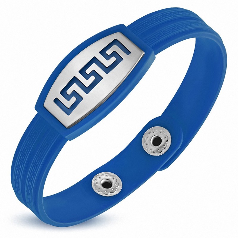 Bracelet homme watch caoutchouc bleu labyrinthe