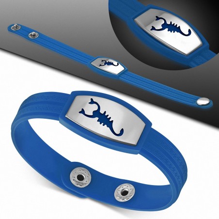 Bracelet homme watch caoutchouc bleu scorpion