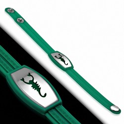 Bracelet homme watch caoutchouc vert scorpion