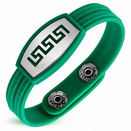 Bracelet homme watch caoutchouc vert labyrinthe