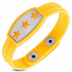 Bracelet homme watch caoutchouc jaune trois étoiles