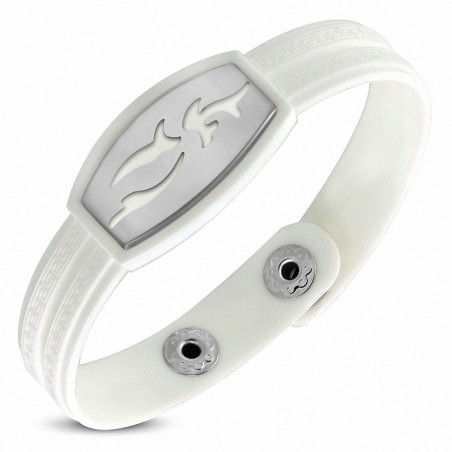 Bracelet homme watch caoutchouc blanc tribal