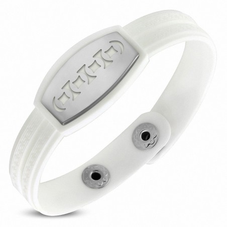 Bracelet homme watch caoutchouc blanc géométrique