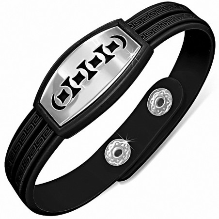 Bracelet homme watch caoutchouc noir géométrique