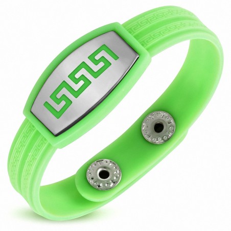 Bracelet homme watch caoutchouc vert clair labyrinthe