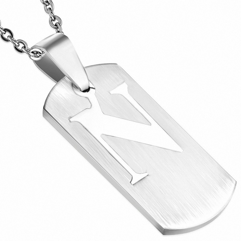 Pendentif homme plaque lettre N