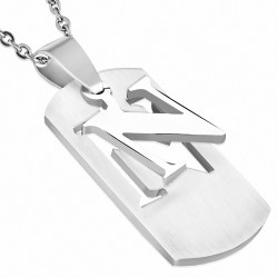 Pendentif homme plaque lettre N