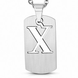 Pendentif homme plaque lettre X