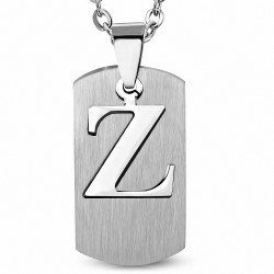 Pendentif homme plaque lettre Z