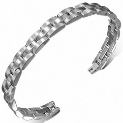 Bracelet hommes en acier maille panthère finition matte