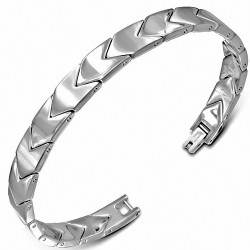 Bracelet pour hommes en acier plaques en forme de flèches