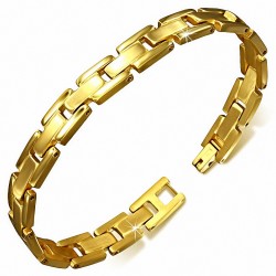 Bracelet pour hommes en acier doré maille panthère de 9 mm