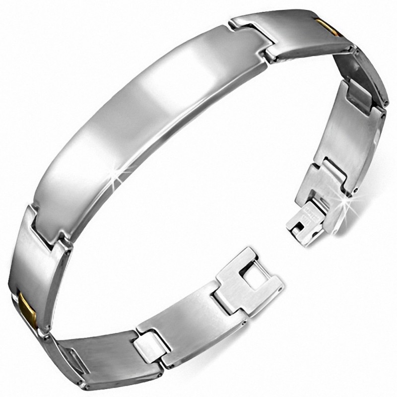 Bracelet pour hommes en acier plaque identité