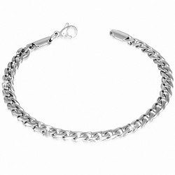 Bracelet homme en acier avec maille cubaine