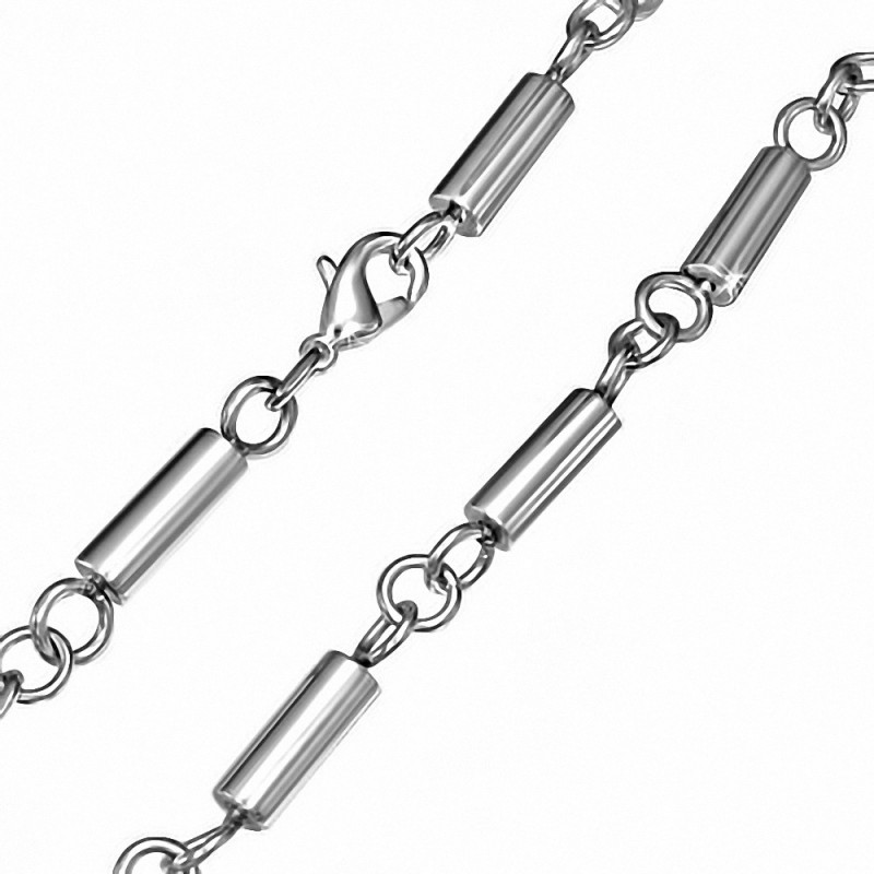 Chaine homme en acier maille fantaisie tubes 57 cm x 5 mm Chaine homme en acier maille fantaisie tubes 57 cm x 5 mm