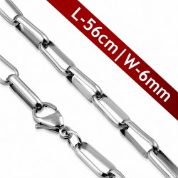 Chaine homme en acier maille ovale 56 cm x 6 mm