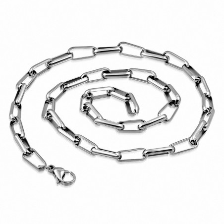 Chaine homme en acier maille ovale 56 cm x 6 mm