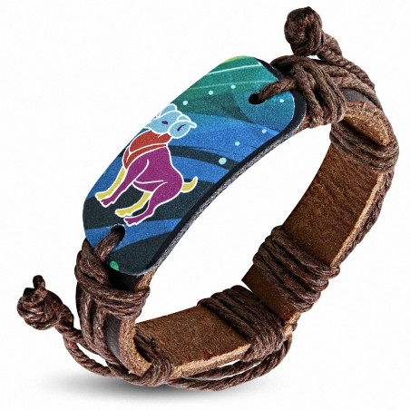 Bracelet homme en cuir marron Zodiaque Bélier