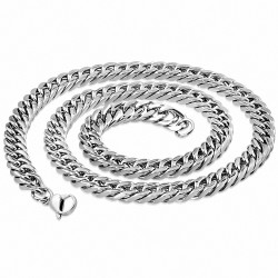 Chaine hommes en acier maille cubaine 59 cm x 10 mm