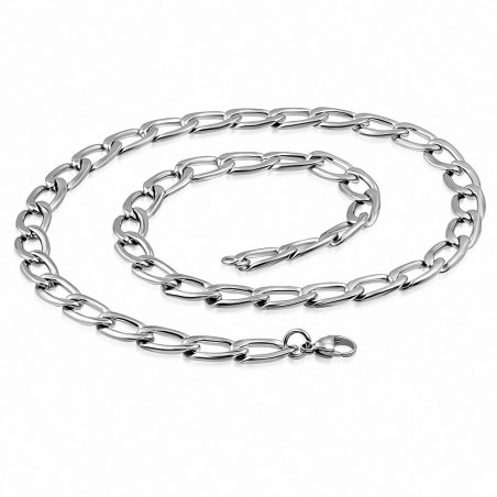 Chaine pour hommes en acier maille gourmette 59 cm x 12 mm