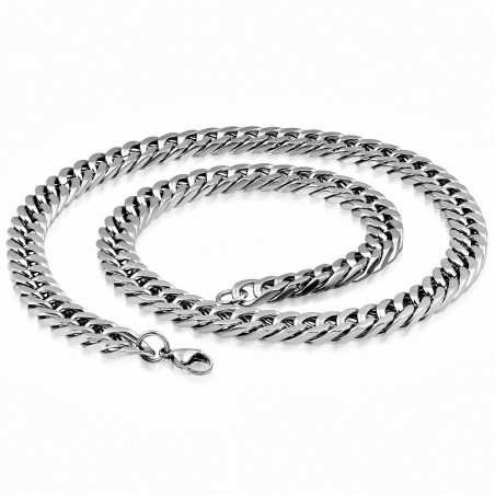 Chaine pour hommes en acier maille cubaine 60 cm x 10 mm